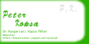 peter kopsa business card